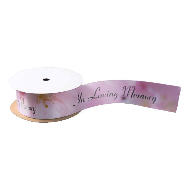 In Memory Cherry Blossoms satin ribbon (Spool)