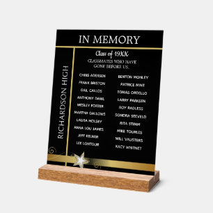 In Memory. Class Reunion Tribute Board Acrylic Sign