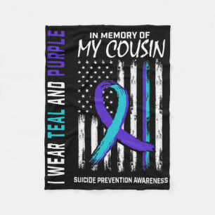 In Memory Cousin Suicide Awareness Prevention Amer Fleece Blanket