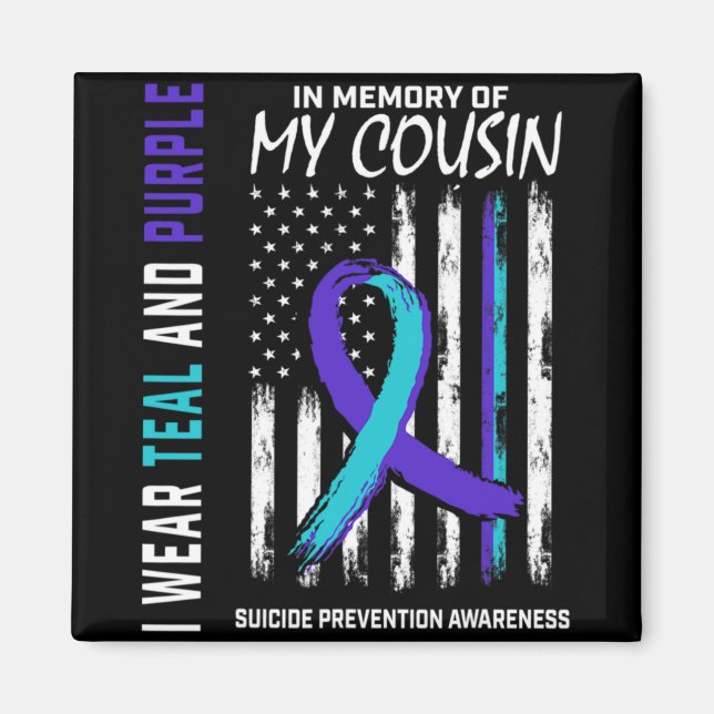 In Memory Cousin Suicide Awareness Prevention Amer Magnet (Front)