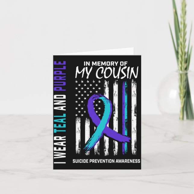In Memory Cousin Suicide Awareness Prevention Card (Front)