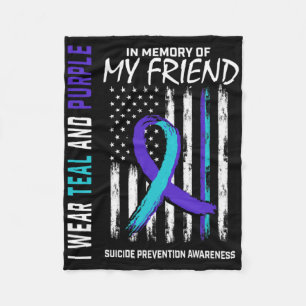 In Memory Friend Suicide Awareness Prevention Amer Fleece Blanket