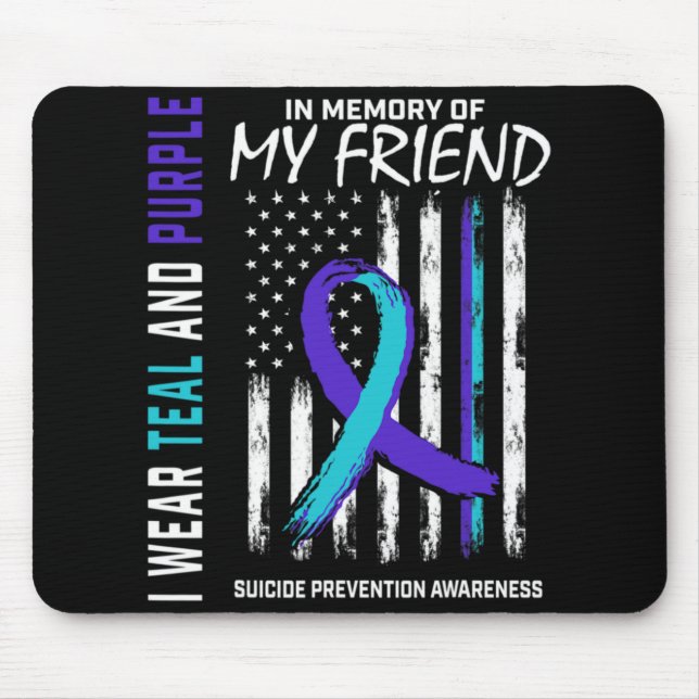 In Memory Friend Suicide Awareness Prevention Amer Mouse Mat (Front)