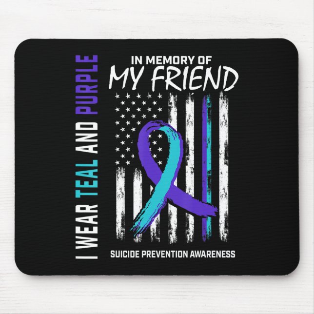 In Memory Friend Suicide Awareness Prevention Amer Mouse Mat (Front)