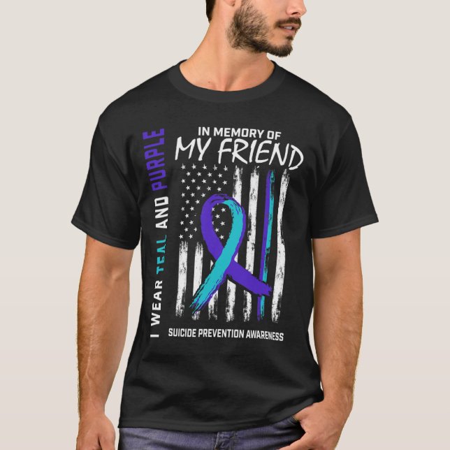 In Memory Friend Suicide Awareness Prevention Amer T-Shirt (Front)