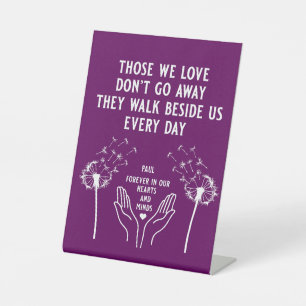 In Memory Funeral Reception Pedestal Sign