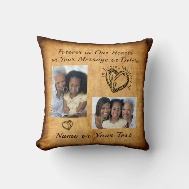 In Memory Gifts of Personalised Memorial Pillows (Front)