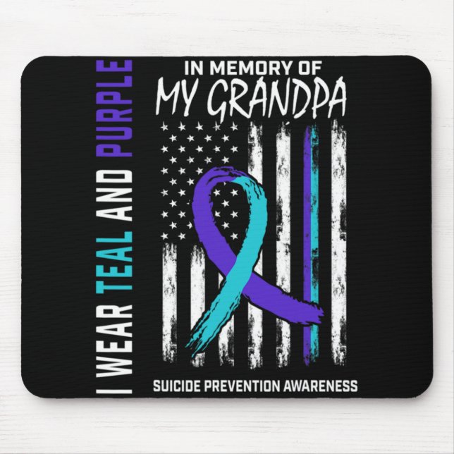 In Memory Grandpa Suicide Awareness Prevention Ame Mouse Mat (Front)