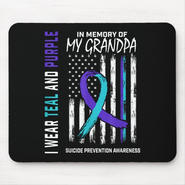 In Memory Grandpa Suicide Awareness Prevention Ame Mouse Mat (Front)