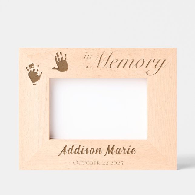 In Memory Handprints Infant Loss  Etched Frames (Front)