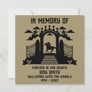 In Memory Horseback Riders Funeral Card