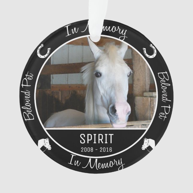In Memory - Loss of Horse- Custom Photo/Name Ornament (Front)