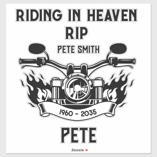 In Memory Motorbike Rider Biker Funeral (Sheet)