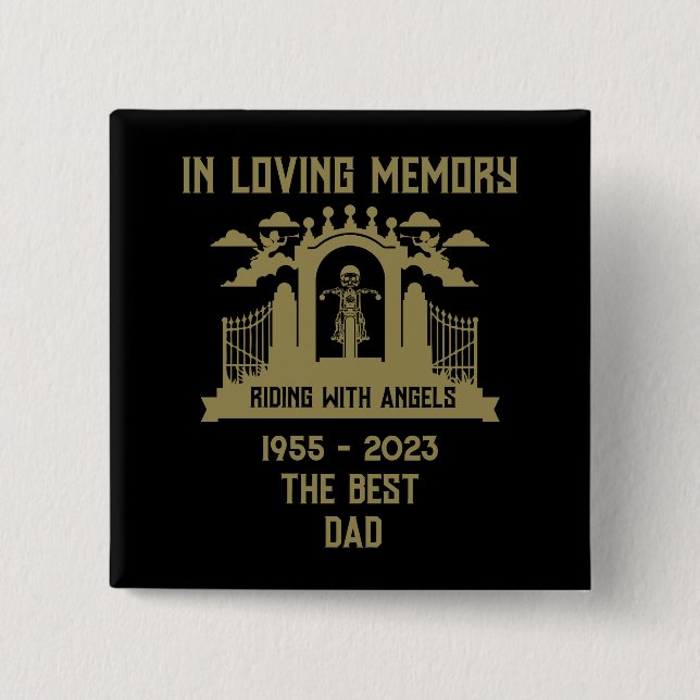 In Memory Motorbike Rider Biker Funeral 15 Cm Square Badge (Front)