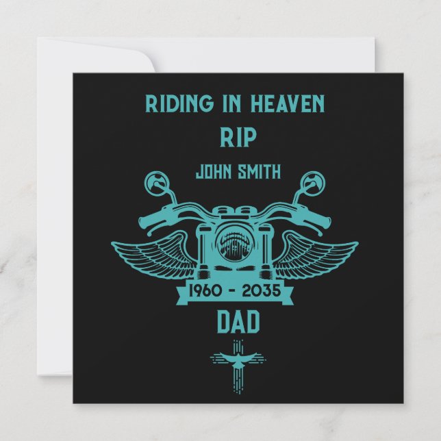 In Memory Motorbike Rider Biker Funeral Card (Front)