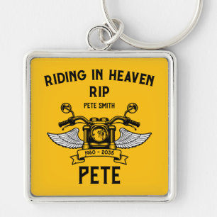 In Memory Motorbike Rider Biker Funeral Key Ring