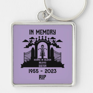In Memory Motorbike Rider Biker Funeral Key Ring
