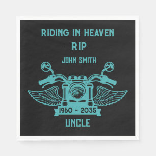 In Memory Motorbike Rider Biker Funeral Napkin