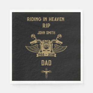 In Memory Motorbike Rider Biker Funeral Napkin