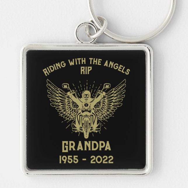 In Memory Motorbike Rider Funeral Key Ring (Front)