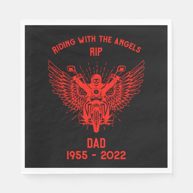 In Memory Motorbike Rider Funeral Napkin (Front)