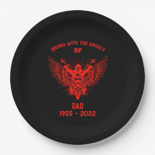 In Memory Motorbike Rider Funeral Paper Plate