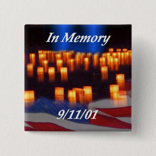 In Memory of 9/11! 15 Cm Square Badge