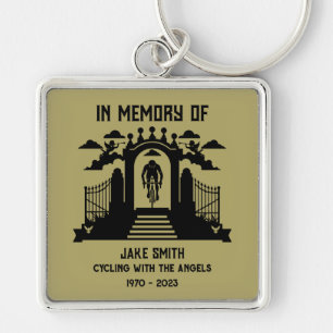 In Memory Of A Cyclist Funeral Key Ring