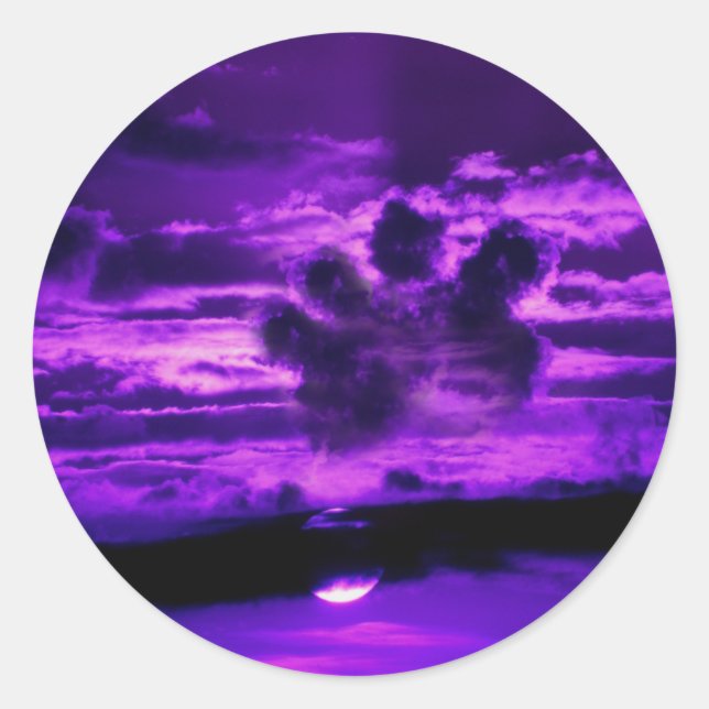 In Memory of a Pet, Pawprint Cloud  Classic Round Sticker (Front)