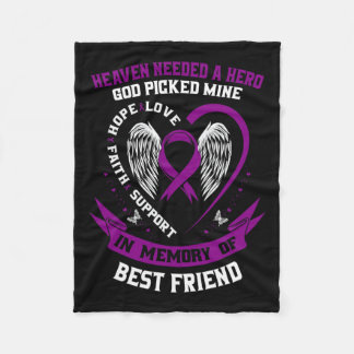 In Memory Of Best Friend Pancreatic Cancer Memoria Fleece Blanket