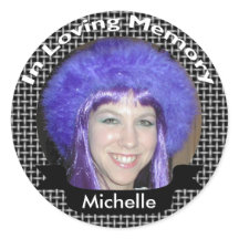 In Memory Of Black Weave Photo Stickers