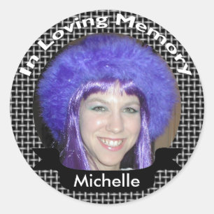 In Memory Of Black Weave Photo Stickers