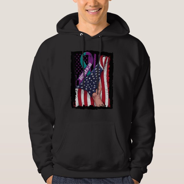 In Memory of Brother In Law Suicide Awareness USA  Hoodie (Front)