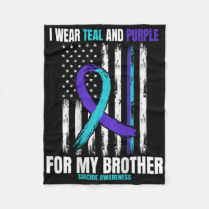 In Memory Of Brother Suicide Awareness Flag Graphi Fleece Blanket