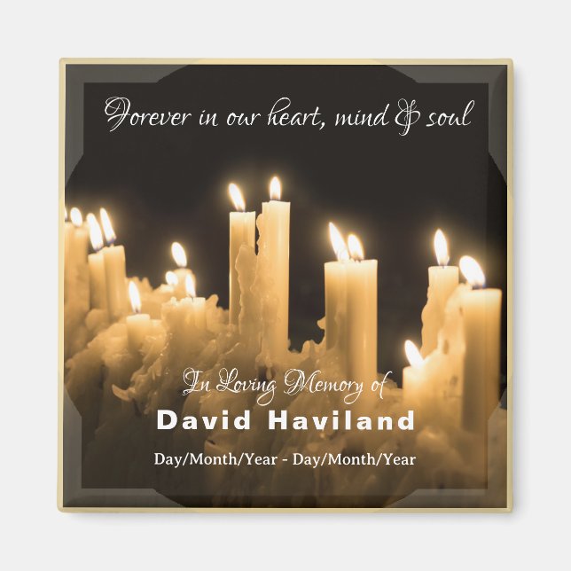 In Memory of Candles Magnet with text - HAMbyWG (Front)
