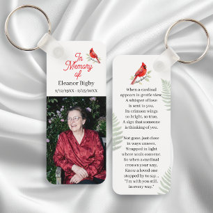 In Memory of   Cardinal Memorial Keepsake Key Ring