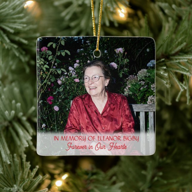 In Memory of | Cardinal Poem Memorial Keepsake Ceramic Ornament (Tree)
