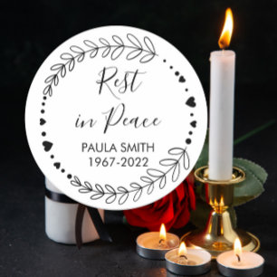 In Memory Of Classic Round Sticker   Funeral Memor