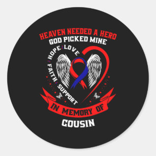 In Memory Of Cousin Chd Awareness Month Graphic Wi Classic Round Sticker