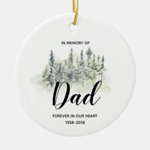 In Memory of Dad Greenery Ornament Christmas Gifts