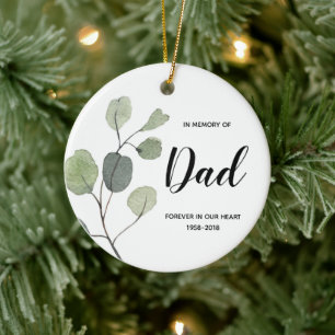 In Memory of Dad Greenery Ornament Christmas Gifts
