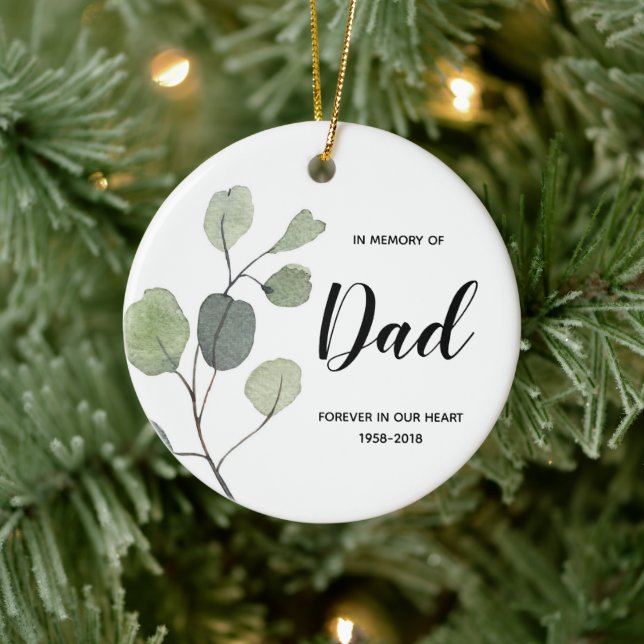 In Memory of Dad Greenery Ornament Christmas Gifts (Tree)
