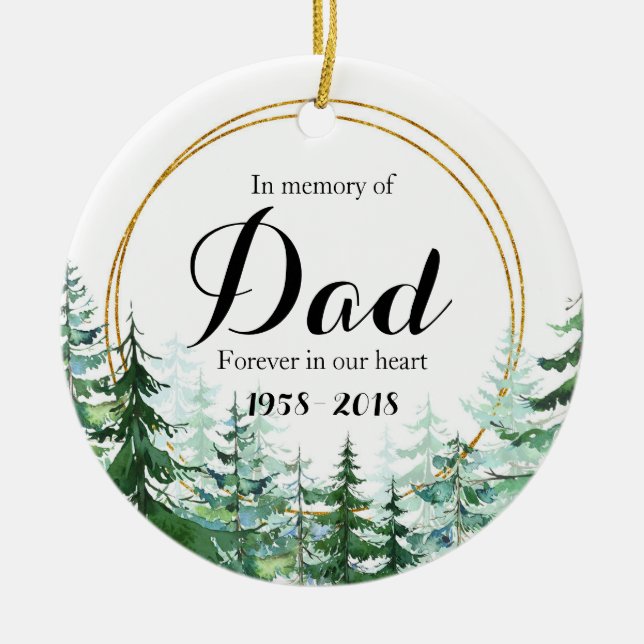 In Memory of Dad Ornament Christmas Gifts (Front)