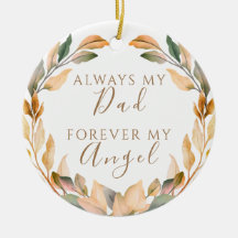 In Memory Of Dad Picture Ceramic Ornament