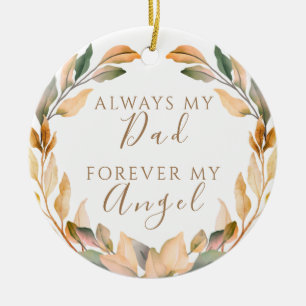 In Memory Of Dad Picture Ceramic Ornament