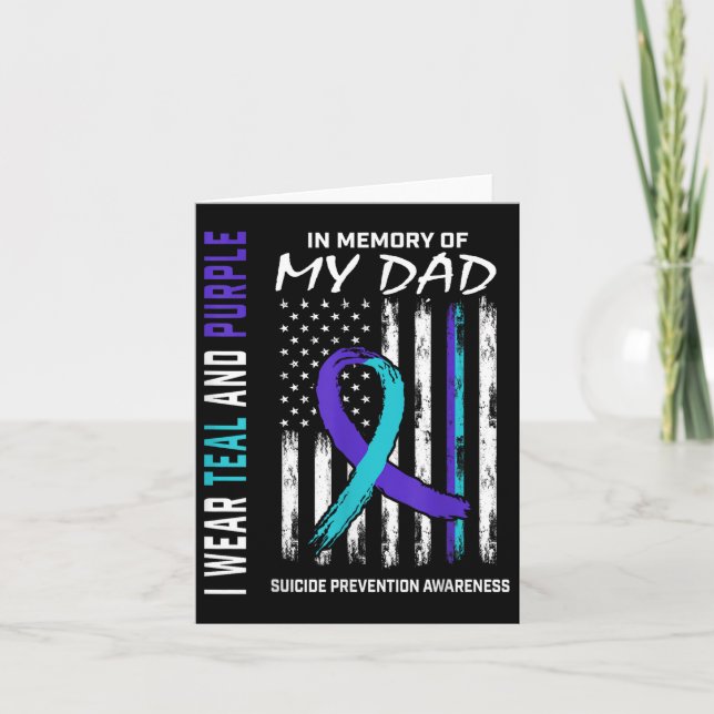 In Memory Of Dad Suicide Awareness Prevention Amer Card (Front)
