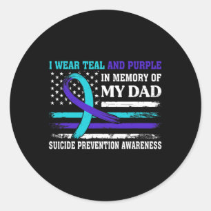 In Memory Of Dad Suicide Awareness Prevention Amer Classic Round Sticker