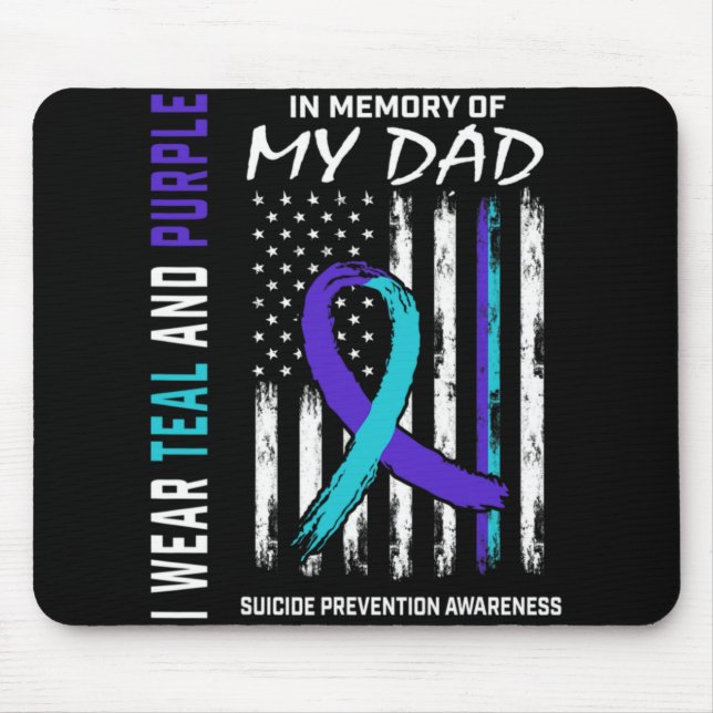 In Memory Of Dad Suicide Awareness Prevention Amer Mouse Mat (Front)