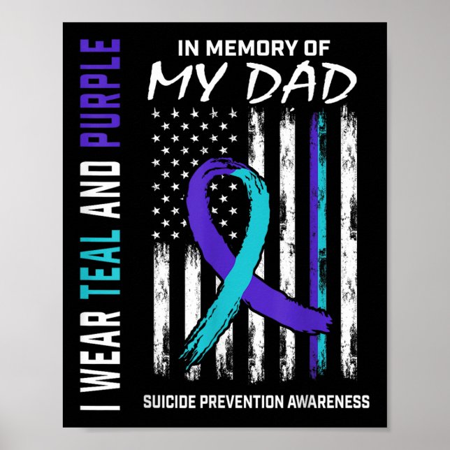 In Memory Of Dad Suicide Awareness Prevention Amer Poster (Front)