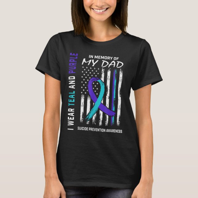 In Memory of Dad Suicide Awareness Prevention Amer T-Shirt (Front)